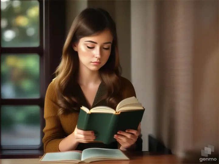 Woman reading book