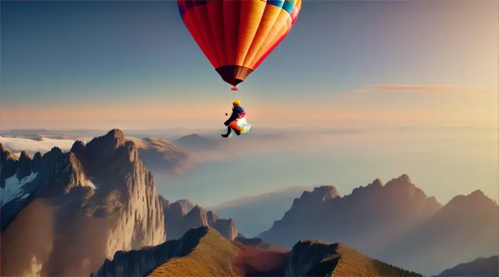 close up Balloons wings mountains people