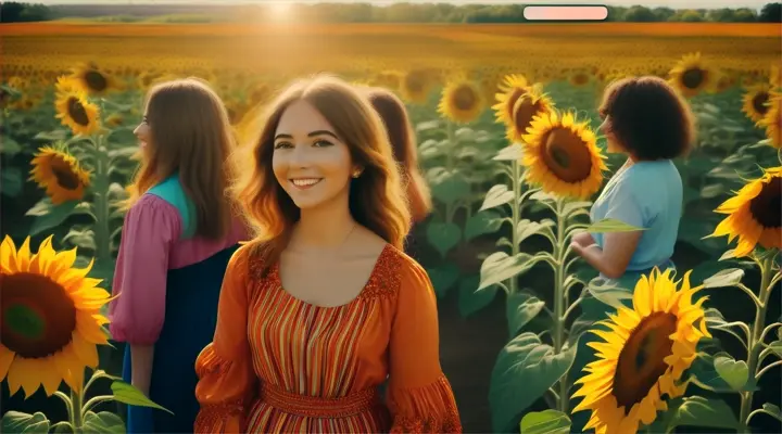 vision Colorful people sunflowers
