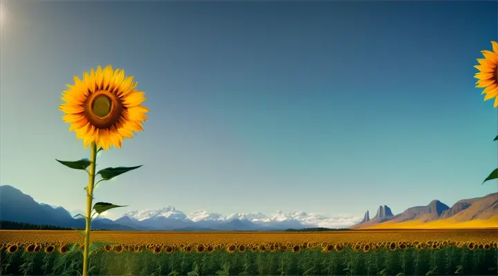 -sunflowers -mountains -birds