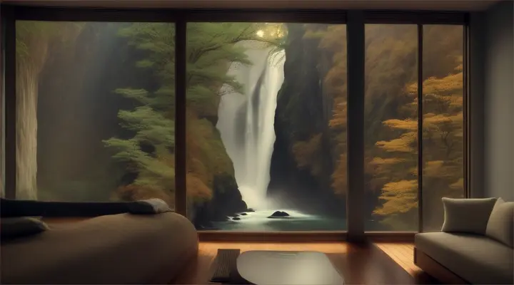 FENG SHUI:  STYLE: ON ZOOM: RELAX ROOM MOOD OR ENVIRONMENT: MINIMALIST INTERIOR DESIGN STYLE: ZEN PANORAMIC WINDOW OVERLOOKING        
                                
ONEONTA GORGE FALLS  USA












 



, WHILE A WOMAN  AFRICAN, IS SITTING, LISTENING TO RELAX, IN FRONT OF THE PANORAMIC  




 
 

 
 