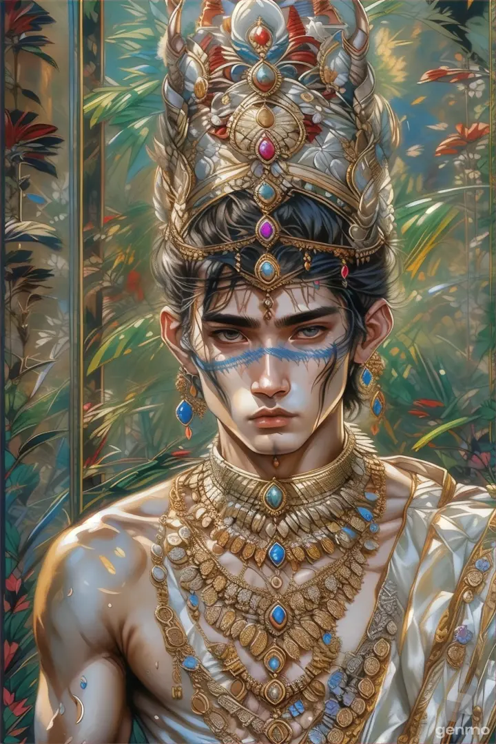 a painting of a man wearing a costume