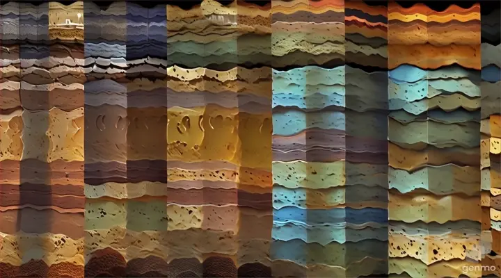 a series of images of different layers of clay