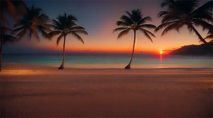 On the tropical beach, Latin American people lying on the sand looking at the stars. In the scene there are blankets and a telescope for looking at the stars.