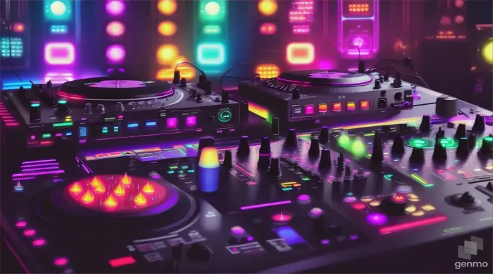 DJ equipment on stage.