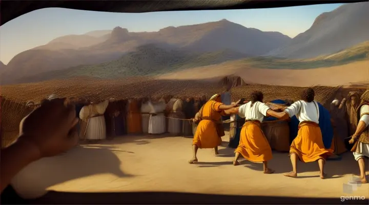 Apostle Paul stretching tents with his neighbours