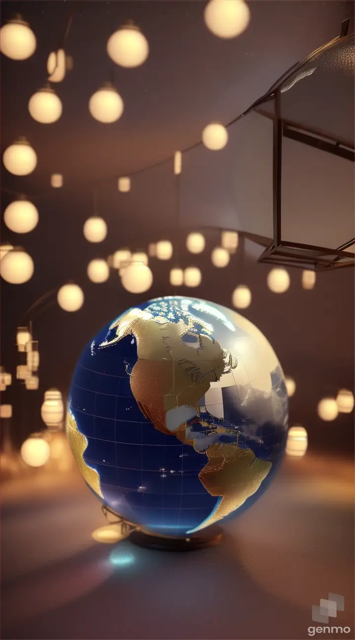 Cut to animation of lights gradually turning off around the world