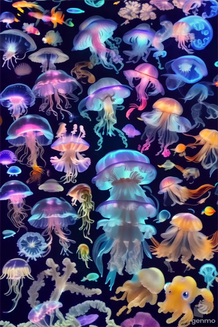 vertebrate, light, marine invertebrates, nature, natural environment, blue, purple, jellyfish, organism, art