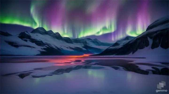 Stunning north lights landscape 