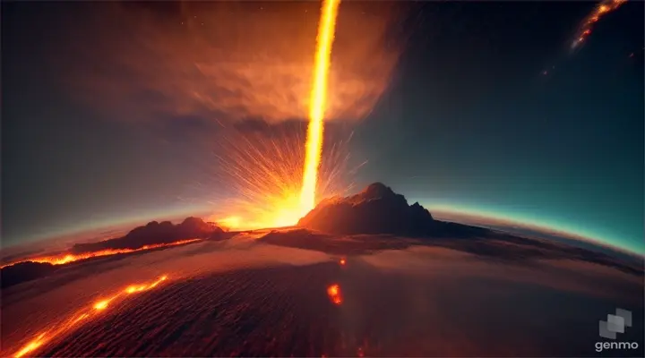 explosão total do planeta terra com um meteoro