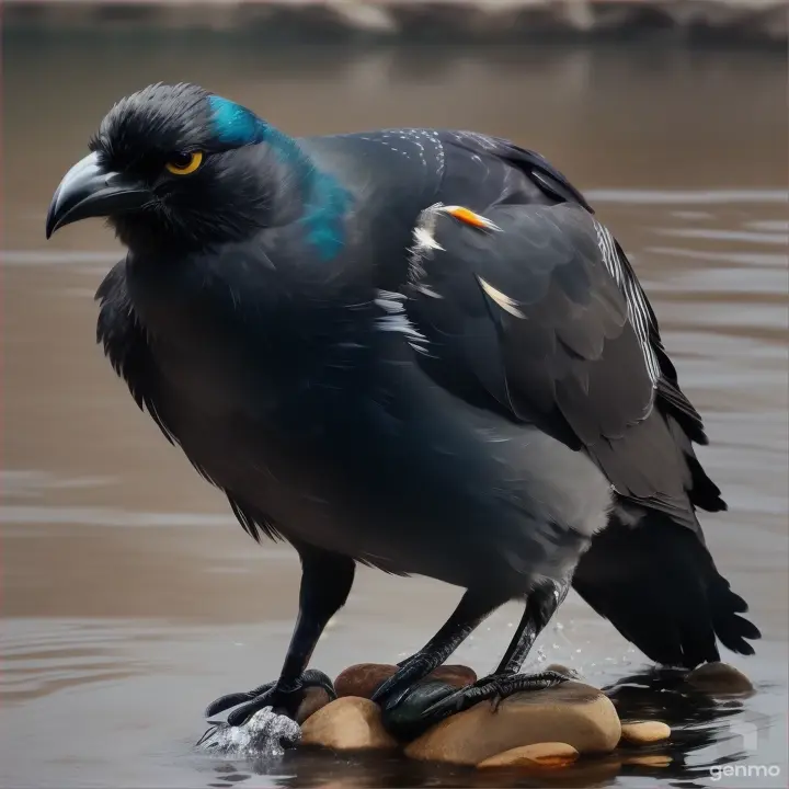 With each pebbles crow dropped, the water level in the pot began to rise. The crow kept working, dropping more and more pebbles into the pot.