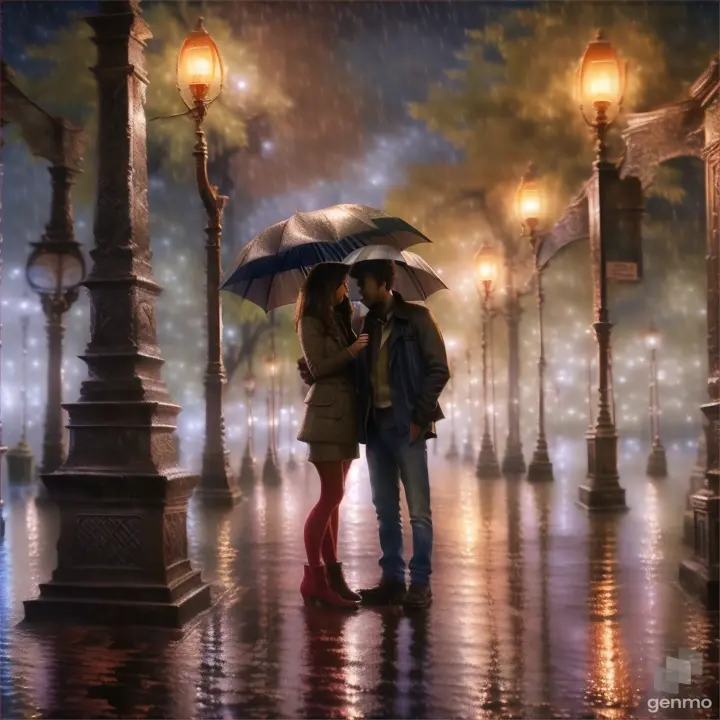 a couple standing under an umbrella in the rain