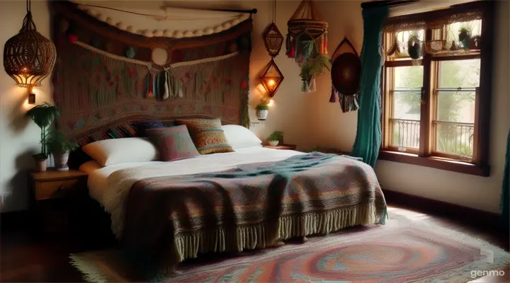 bedroom with bohemian 