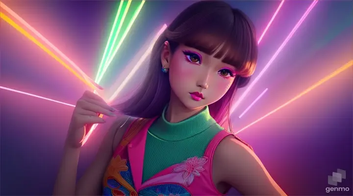 girl : full body girl in the retro Japanese anime style of the 80s. 64k