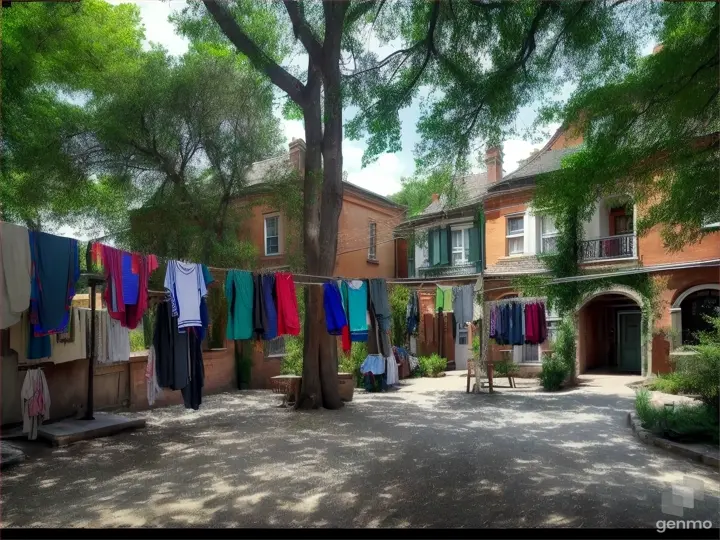 clothes hanging out to dry on a clothes line