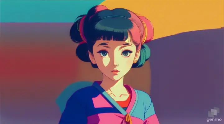 A full body girl in the retro Japanese anime style of the 80s. 64k