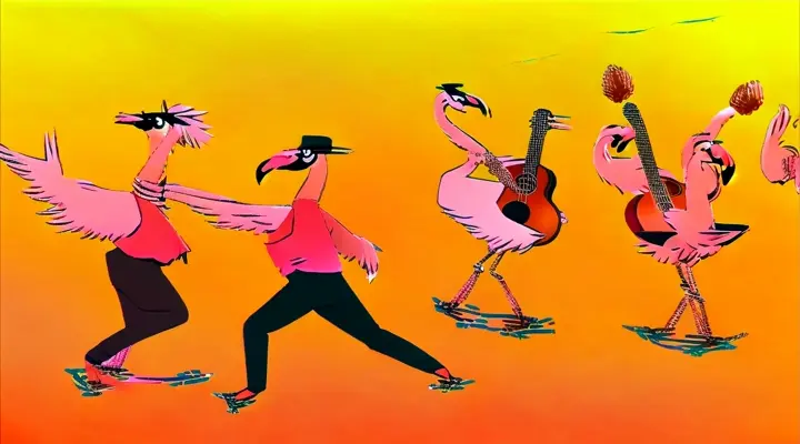 three flamingos, Flamenco dancing