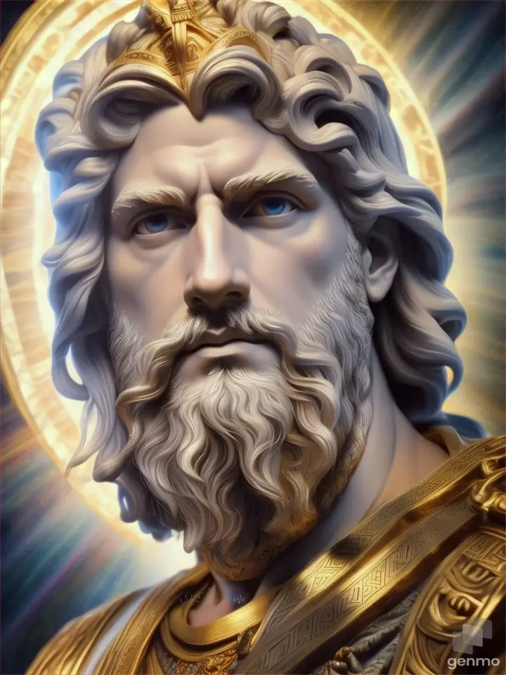 Zeus Greek god of the sun, Renaissance painting style, Greek mythology