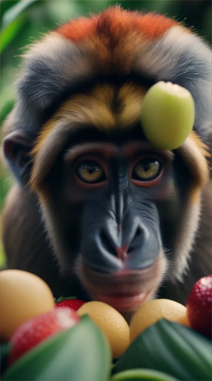 Monkey divides the fruits into two parts