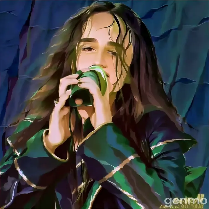 a digital painting of a woman with long hair