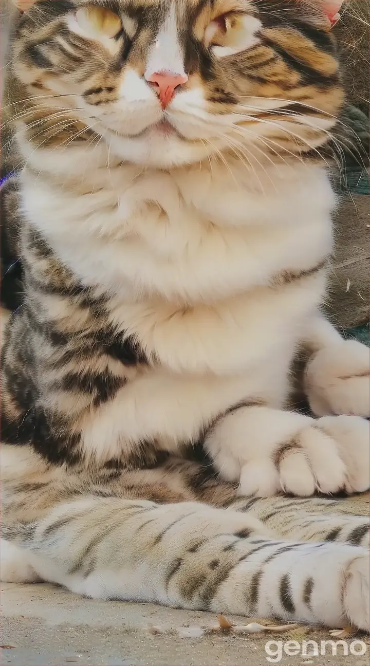 a close up of a cat laying on the ground