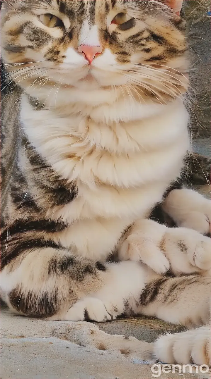 a close up of a cat laying on the ground