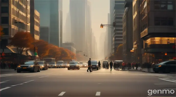 Gente caminando a la mañana temprano para ir a trabajar