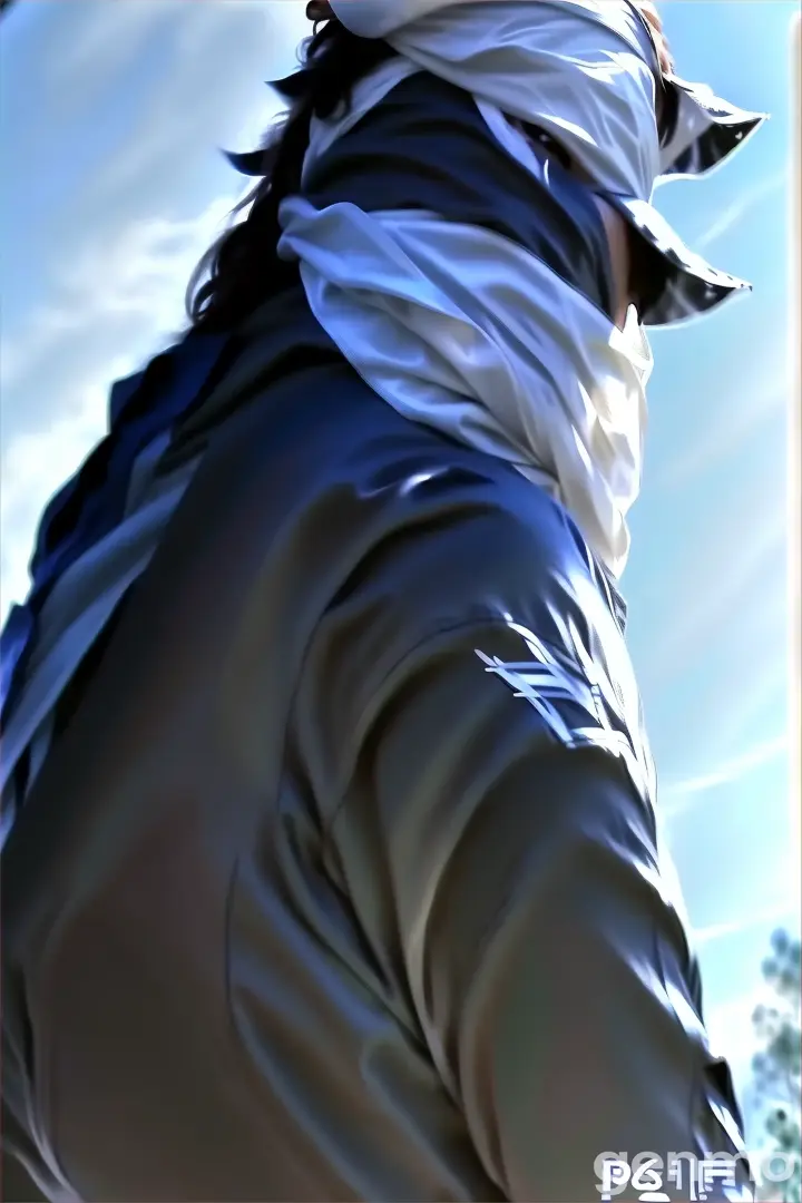 a young woman nods her head, wearing a white baseball cap and a white bandanna