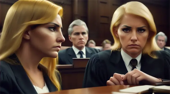 courtroom prosecutors questioning yellow hair witness