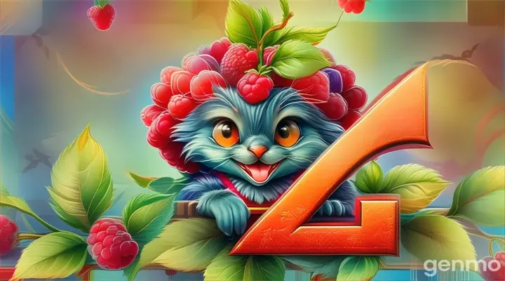 a colorful picture of a raspberry with the letter z on it