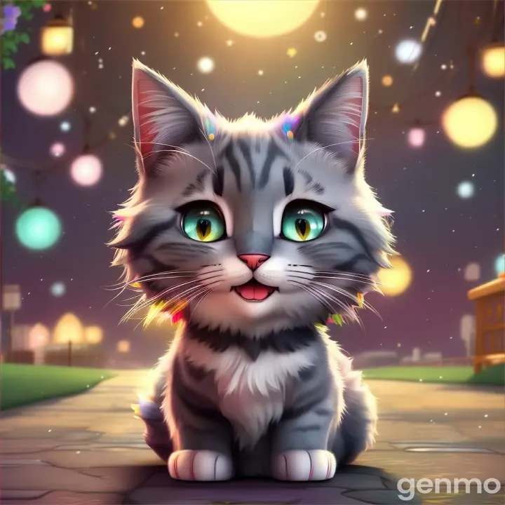 Cat Luna greeted him with a friendly purr. "Hello! I'm Luna. What's your name?"cartoon animated images 
