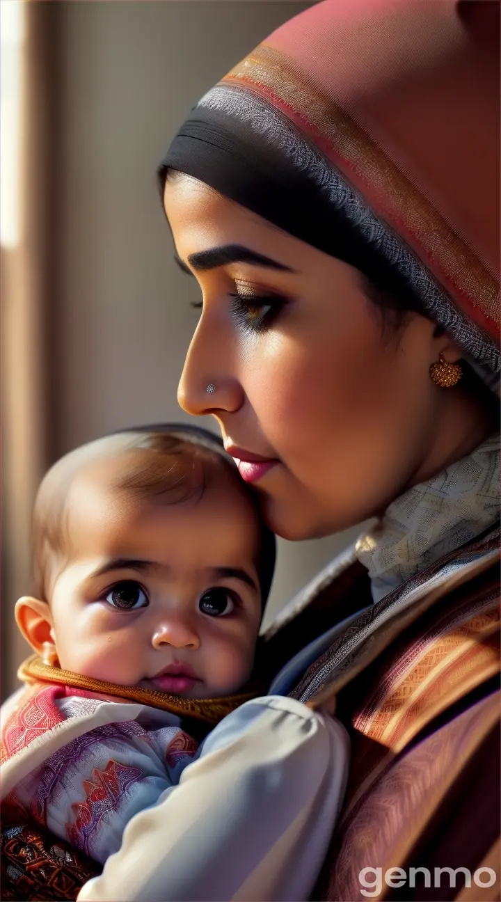 An Arab woman and her infant