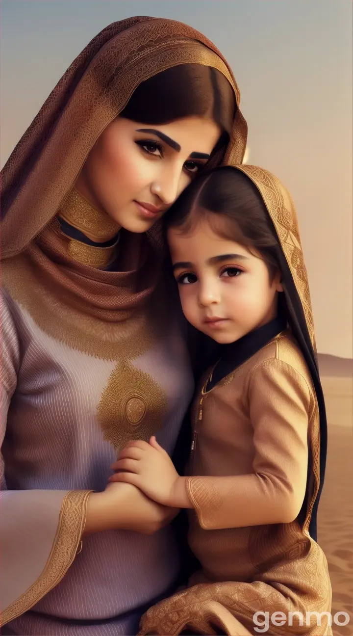 An Arab woman and her child