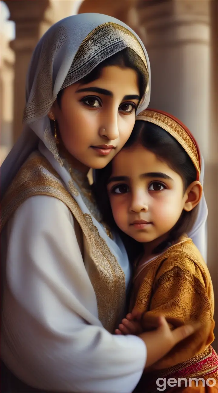 An Arab woman and her child