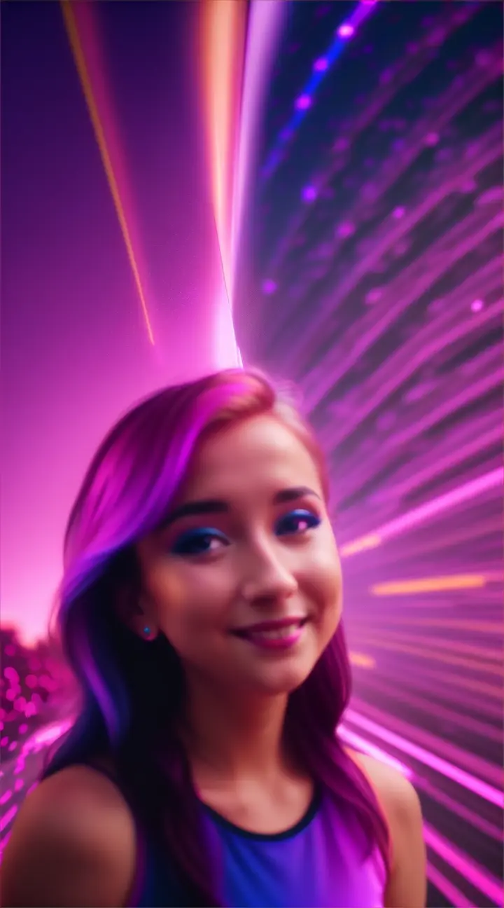 create a video in pink blue and purple for an instrumental fast pop rock song about love