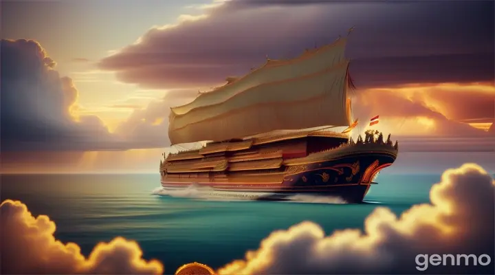 Noah's Ark floats in the clouds