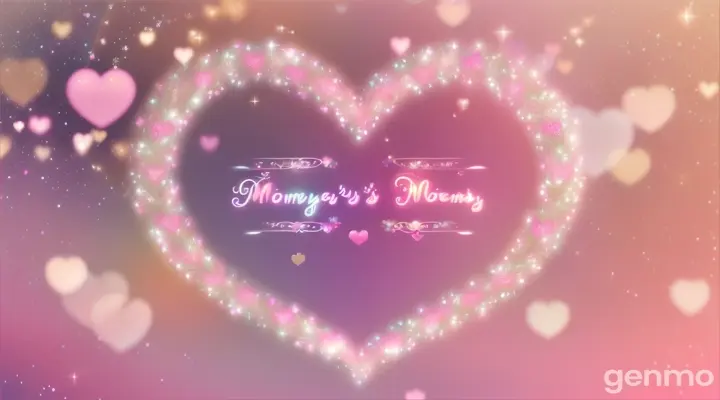 Mothers Day background with particles, sparkles and hearts. Computer generated seamless loop video 16:9