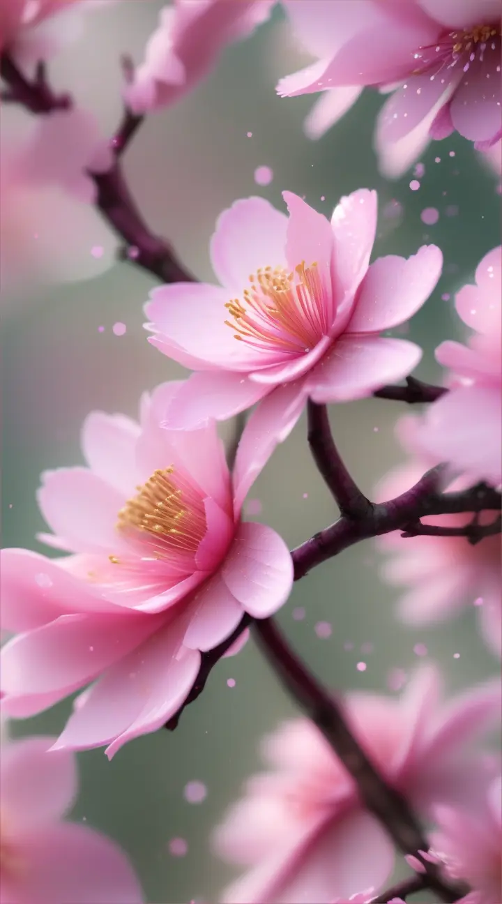 Flor de cerezo 8k japonés prensada, render 3d, fotografía, arte conceptual with sprenkales.