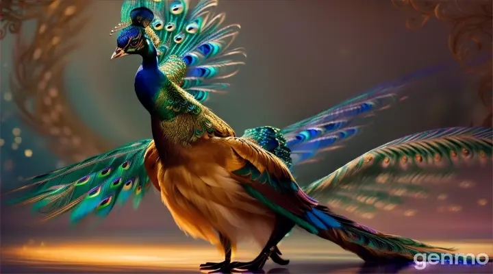  A graceful ballet dancer performing in harmonious unity with a peacock could be described as a mesmerizing fusion of art and nature. The dancer's smooth and precise movements mirror the elegant strutting of the peacock, as if they are both dancing to the same rhythm. The peacock, with its iridescent plumage, adds a splash of vibrant colors that complement the ballet dancer's elegant attire. This unique performance creates a visual spectacle that is both enchanting and captivating, leaving the audience in awe of the harmony between human and animal.