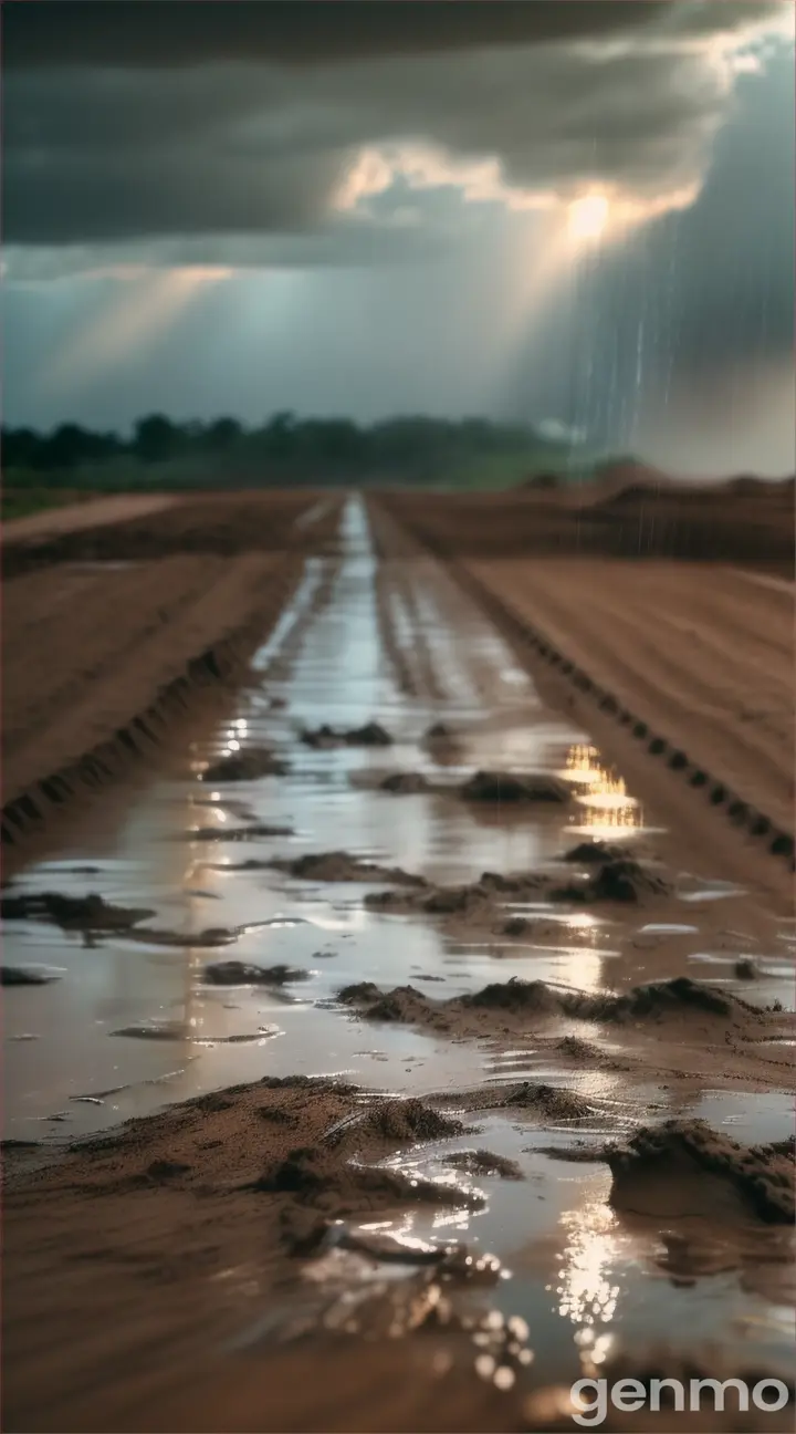 Rain over dirt 