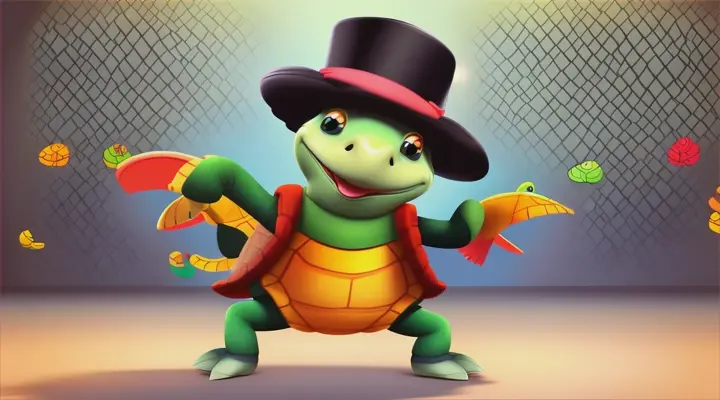 turtle dancing a tango cartoon style