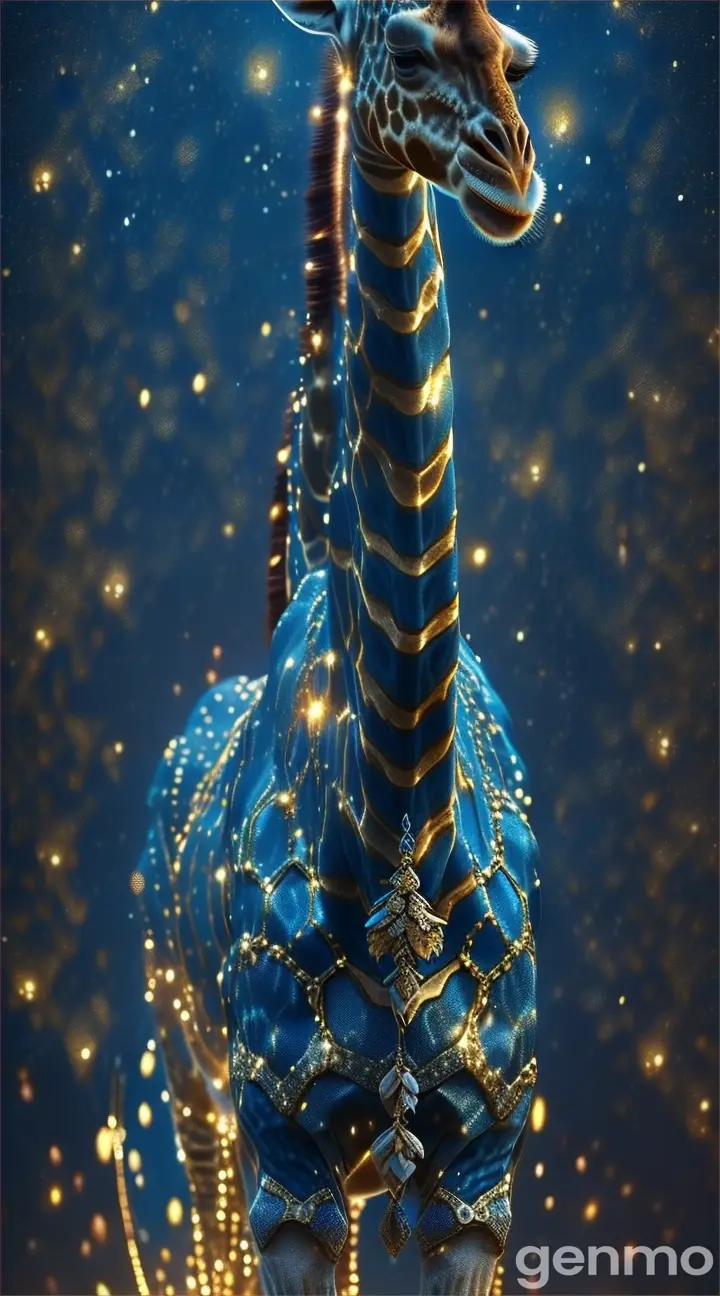 a giraffe standing in the middle of the night