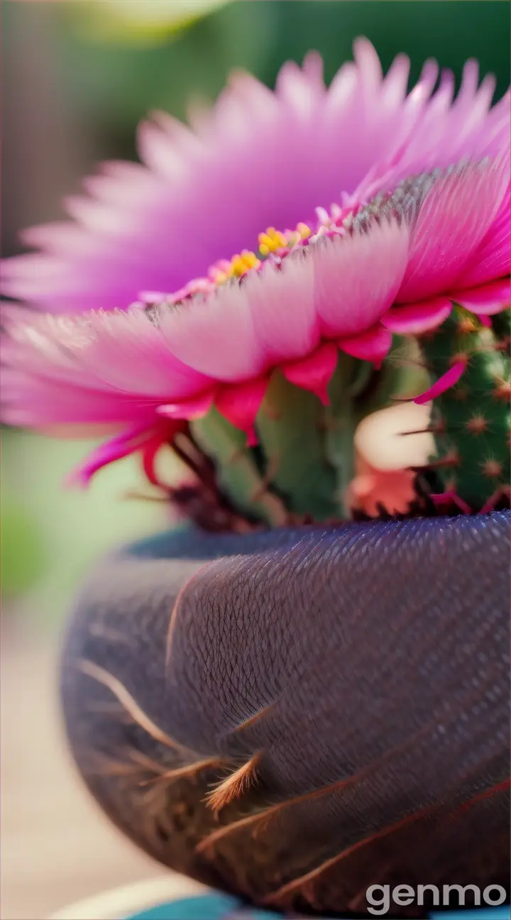 Ultra hd,Monkey tail cactus, bloom , potted plant