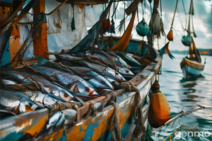 a bunch of fish that are on a boat