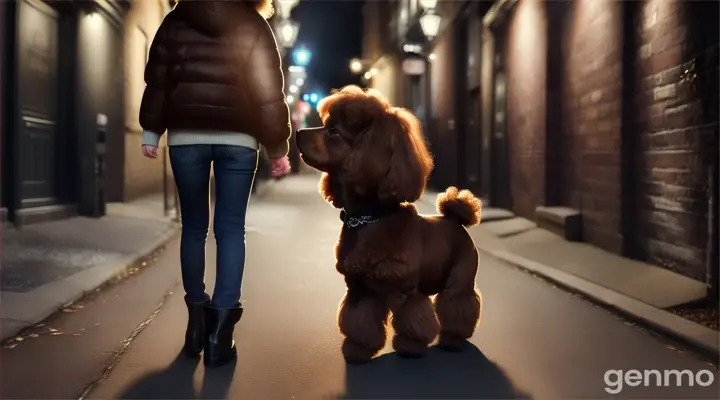 A lonely brown toy poodle wanders into an alley and meets a kind girl who takes it home. They quickly become friends, and the poodle finds a new home where it is loved and cared for.