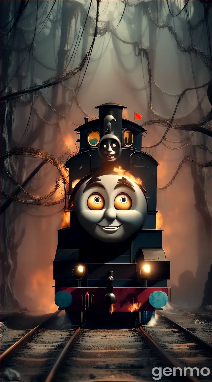 Thomas the Train :: +2 with giant SPIDER LEGS :: +1 BLACK LIQUID :: devils cave with Maggots