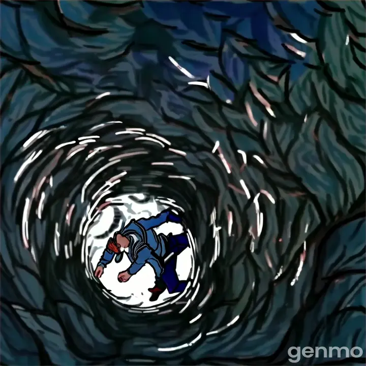 a picture of a man laying in a tunnel