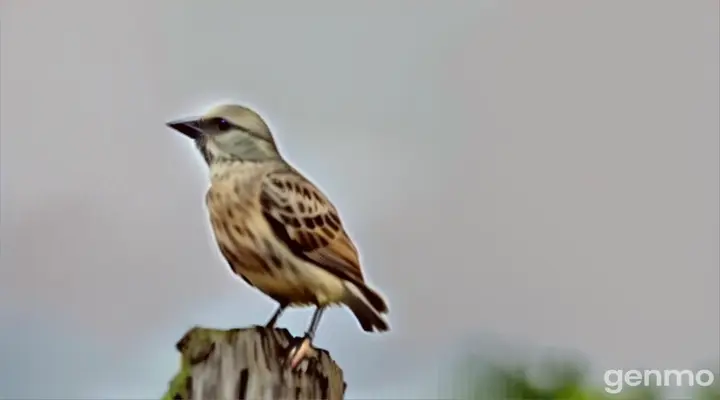 a bird sitting on top of a tree stump