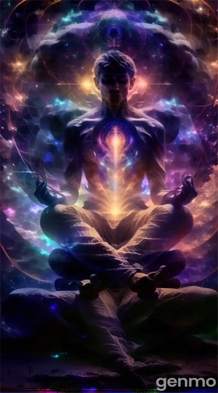 a man sitting in the middle of a meditation pose