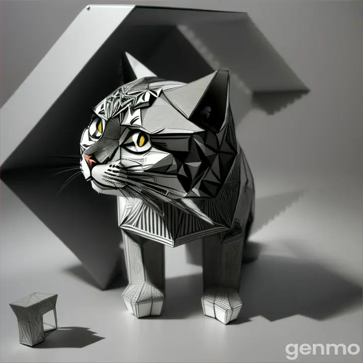 cat  3D cardboard